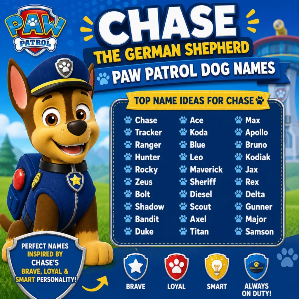Chase the German Shepherd Paw Patrol Dog Names