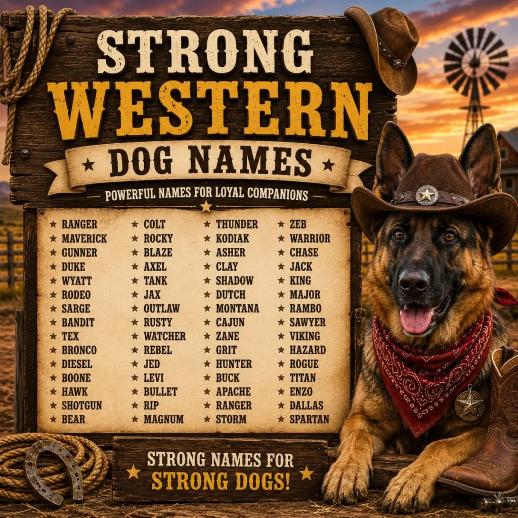 strong-western-dog-names-german-shepherd-cowboy-poster