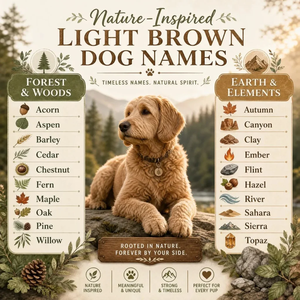 Nature-Inspired Light Brown Dog Names
