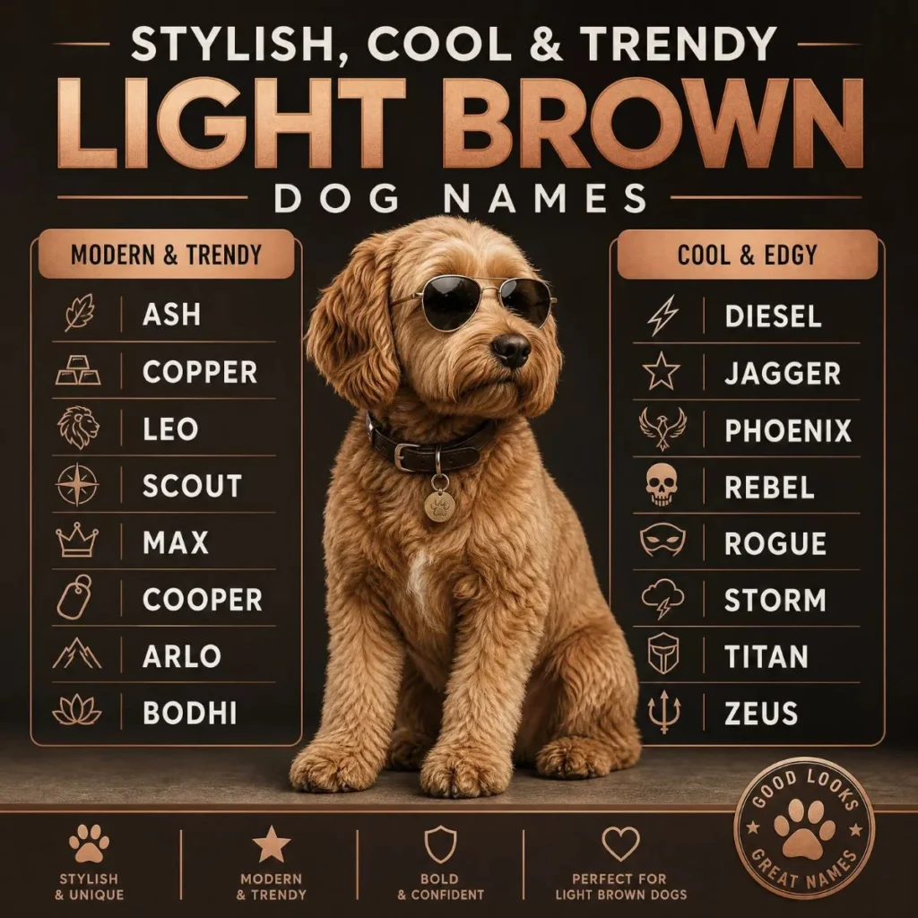 Stylish, Cool & Trendy Light Brown Dog Names
