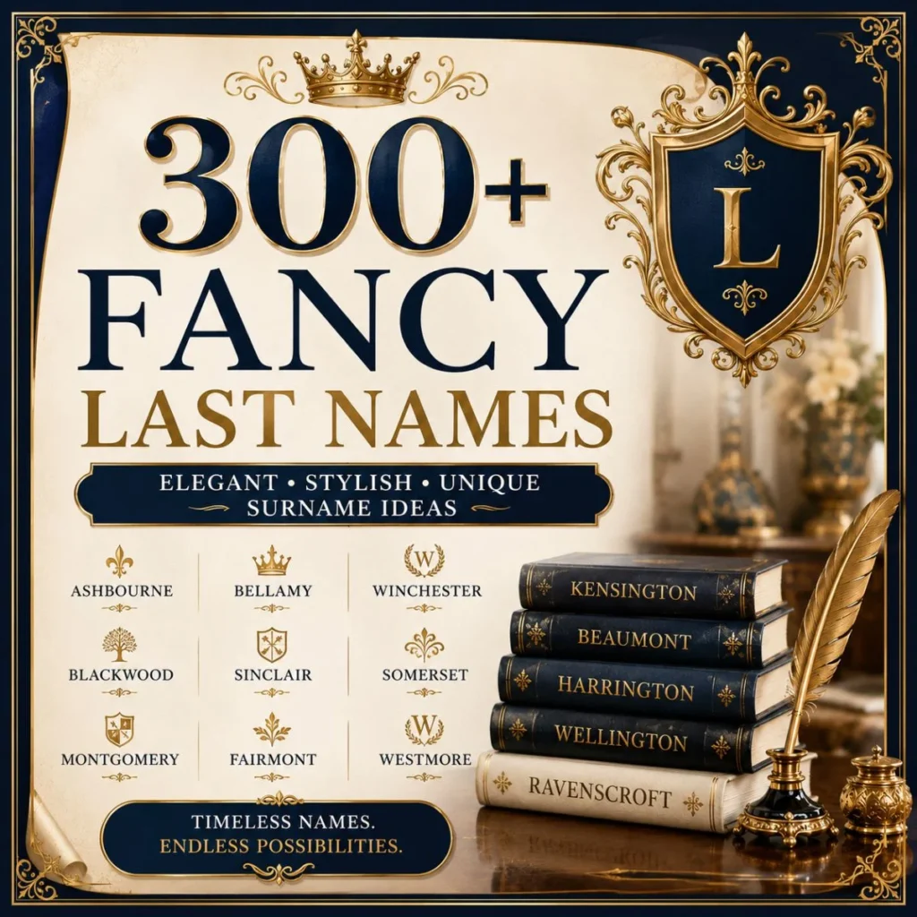 300+ fancy last names with elegant, stylish, unique, royal, and timeless surname ideas