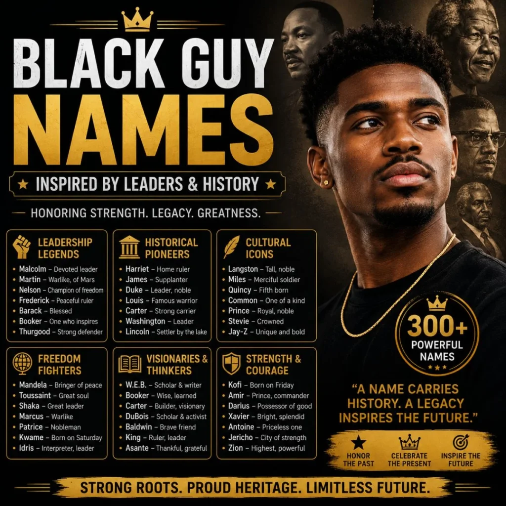 300+ Black guy names inspired by leaders, history, legacy, strength, courage, and cultural icons
