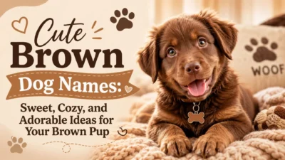 Cute brown puppy with cozy design for cute brown dog names article