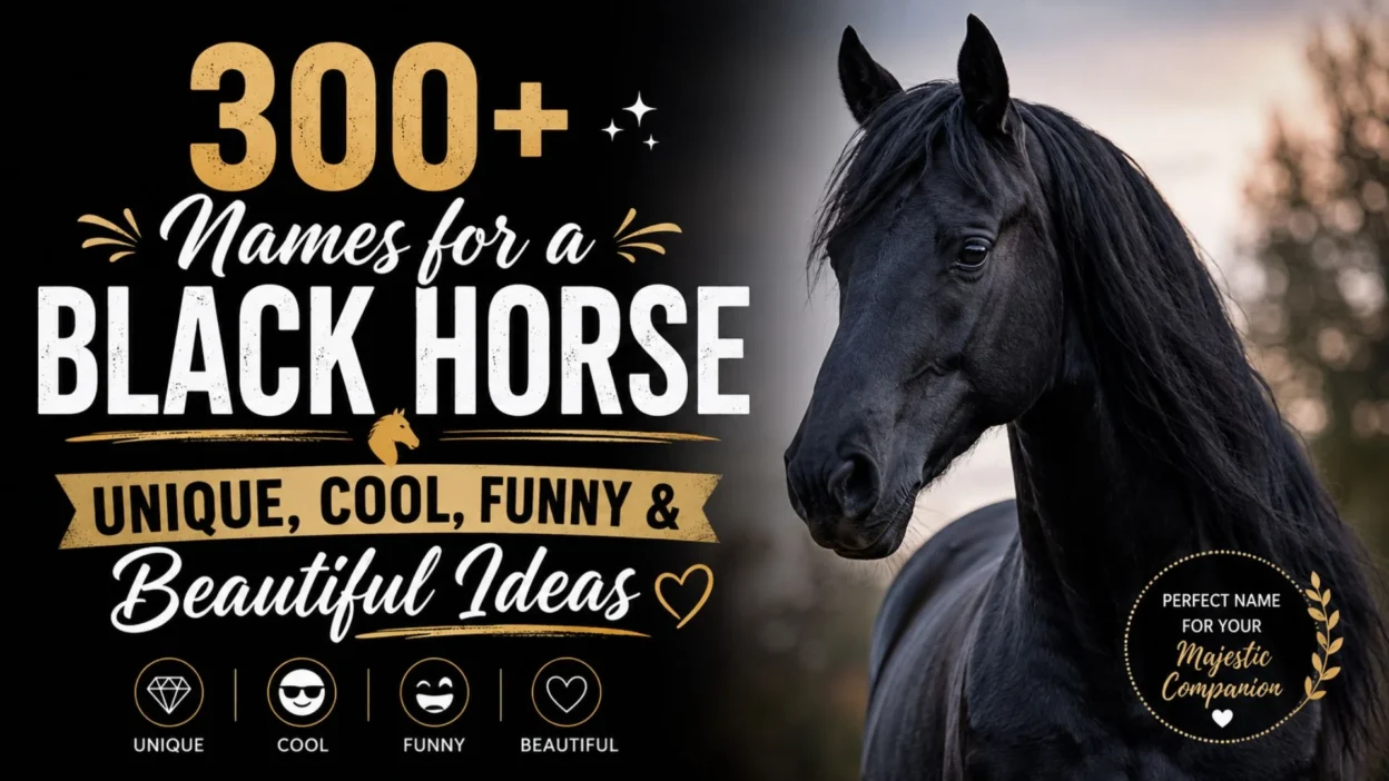 300+ names for a black horse featuring unique, cool, funny, and beautiful ideas