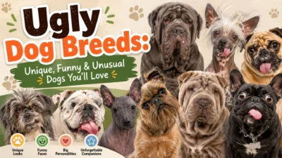 Ugly dog breeds featuring unique, funny, unusual, wrinkly, scruffy, and distinctive-looking dogs