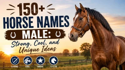 150+ male horse names featuring strong, cool, unique, and stylish ideas with a handsome brown horse