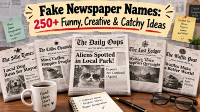 Fake newspaper names with funny, creative, and catchy newspaper ideas
