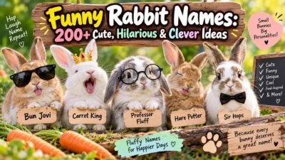 Funny rabbit names with cute, fluffy bunnies and playful name ideas