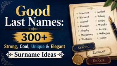 Good last names featuring 300+ strong, cool, unique, and elegant surname ideas