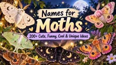 Names for moths featuring cute, funny, cool, and unique moth name ideas