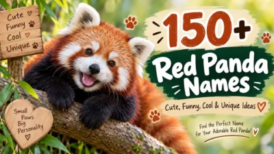 Cute red panda with 150+ red panda names, including funny, cool, and unique name ideas