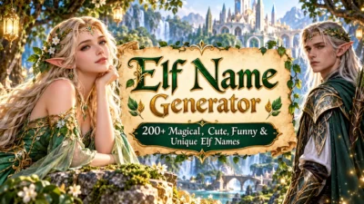 Elf Name Generator with magical fantasy elves and 200+ unique elf name ideas