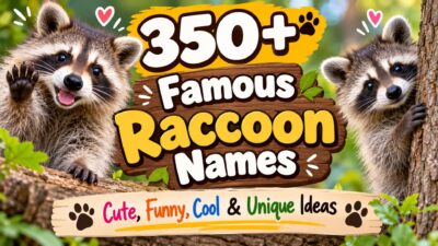 350+ famous raccoon names with cute, funny, cool, and unique ideas featuring two adorable raccoons