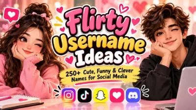 Flirty username ideas with cute, funny, and clever names for social media profiles