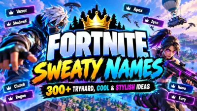 Fortnite sweaty names featuring 300+ tryhard, cool, and stylish username ideas for gamers
