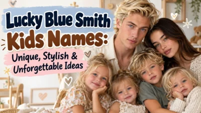 Lucky Blue Smith kids names featuring a stylish family portrait and unique baby name ideas