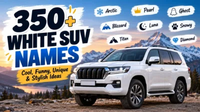 350+ white SUV names featuring a luxury white SUV with cool, funny, unique, and stylish name ideas